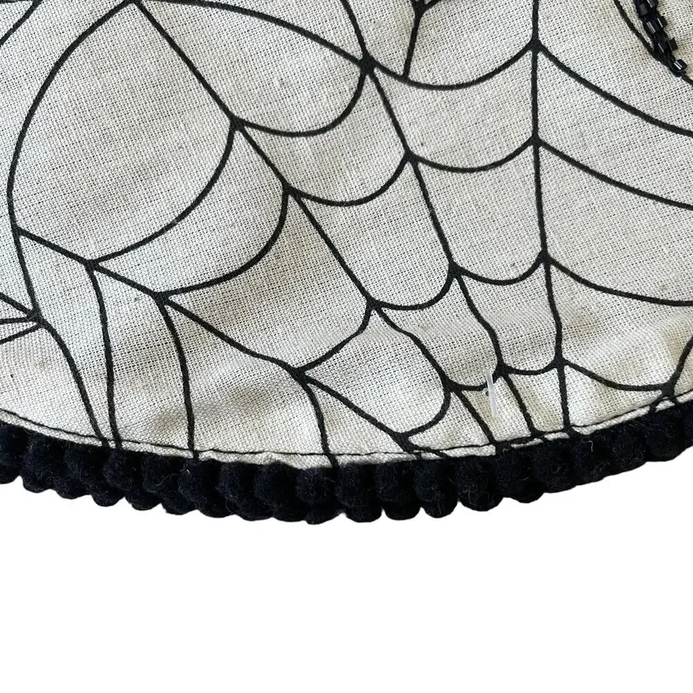 Rachel Zoe Halloween Spider Web with Beaded Spider Placemats 15in Set of 4 NEW